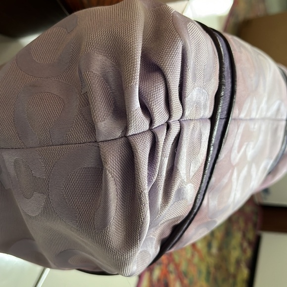 Coach Poppy Rare Vintage Purple straps/Lavender C Fabric Silvertone Hardw - Picture 14 of 16